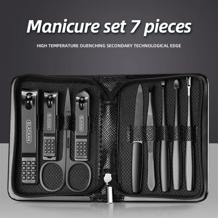 Premium 7-Piece Portable Manicure Kit – Travel-Friendly Nail Grooming Set