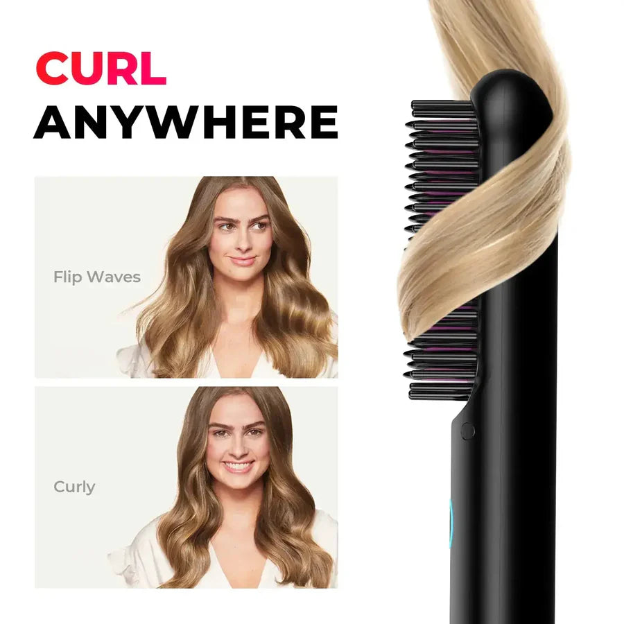 Mini Ionic Hair Straightener Comb – Fast Heat, 230°C Precision Styling