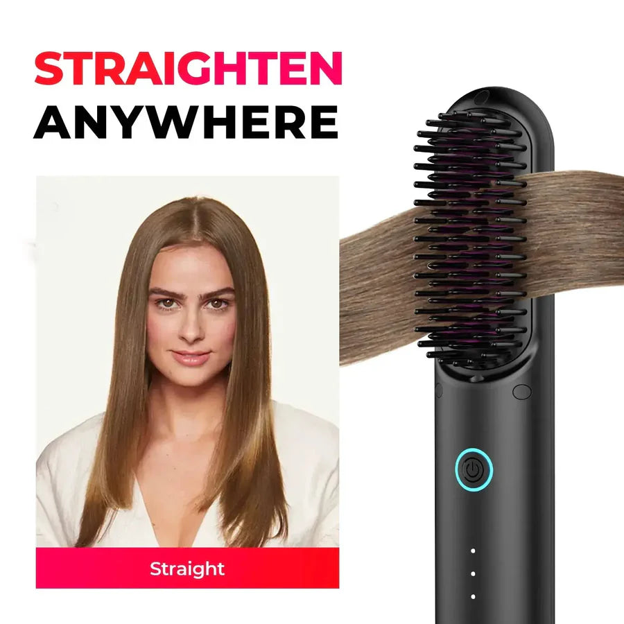 Mini Ionic Hair Straightener Comb – Fast Heat, 230°C Precision Styling
