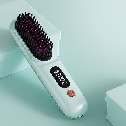 Mini Ionic Hair Straightener Comb – Fast Heat, 230°C Precision Styling
