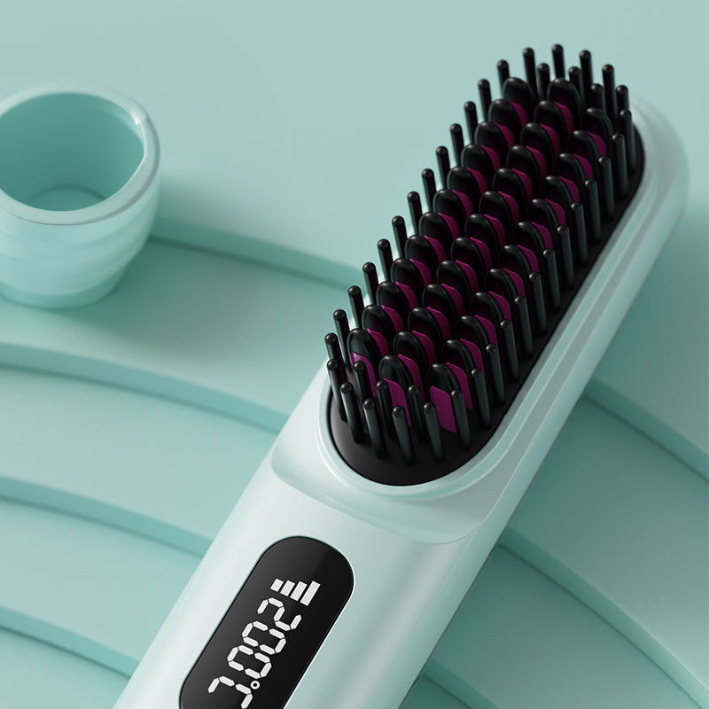 Mini Ionic Hair Straightener Comb – Fast Heat, 230°C Precision Styling