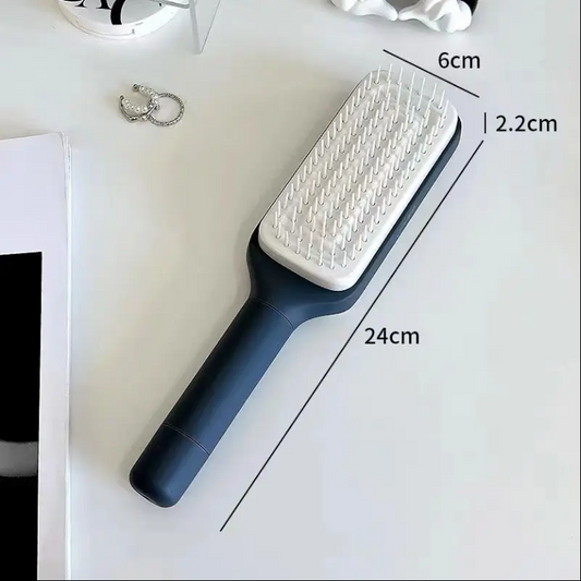 Self-Cleaning Retractable Hair Brush – Travel Friendly