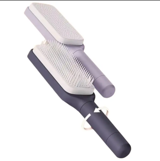 Self-Cleaning Retractable Hair Brush – Travel Friendly